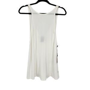 Electric & Rose Jersey Ribbed White Tank Top Deep V Back Size Small NWT